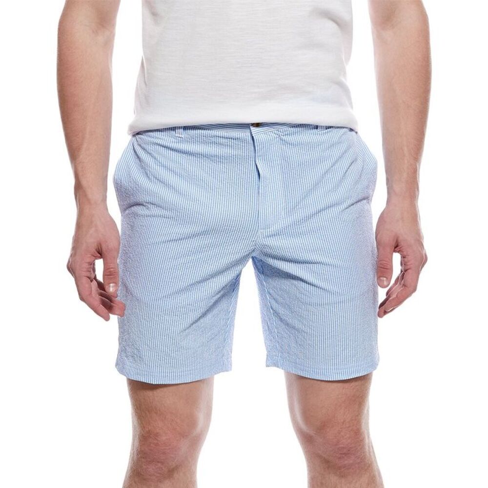 Tailorbyrd Mens  Seersucker Stripe Short, Blue